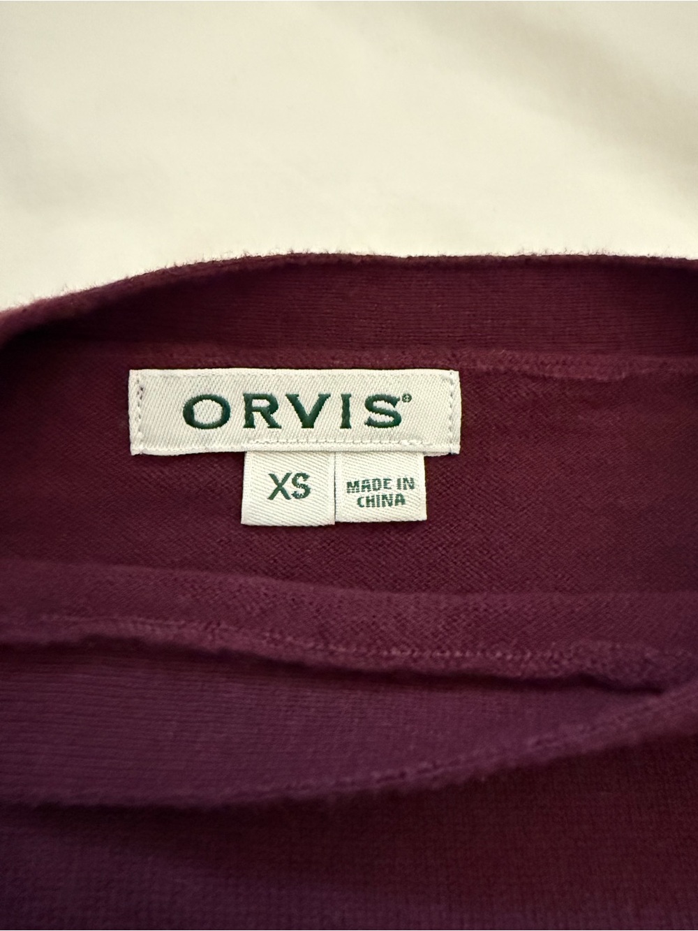 Orvis Long Sleeve Crewneck Sweater in Deep Burgundy